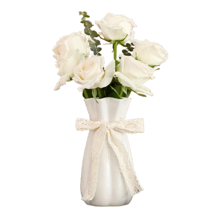 White Ceramic Flower Vase